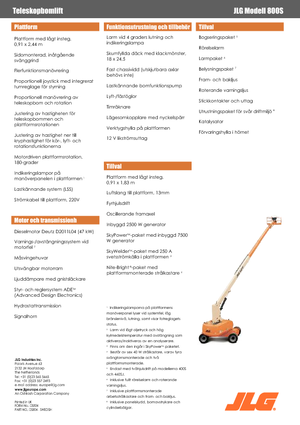 Колісні телескопічні підйомники JLG 800S