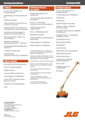 Колісні телескопічні підйомники JLG 800S