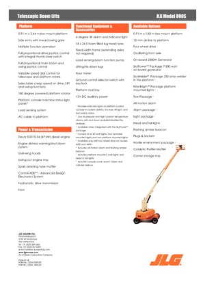 Колісні телескопічні підйомники JLG 800S