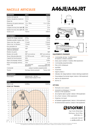 Колісні підйомники з шарнірною стрілою Snorkel A46JE