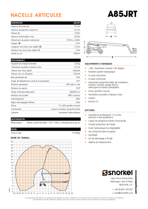 Колісні підйомники з шарнірною стрілою Snorkel A85JRT