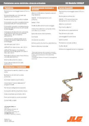 Колісні підйомники з шарнірною стрілою JLG E400AJP
