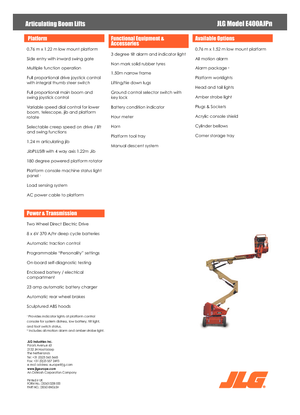 Колісні підйомники з шарнірною стрілою JLG E400AJPN