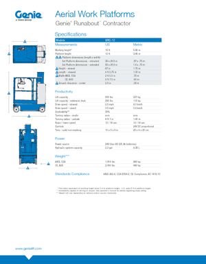 Колісні телескопічні підйомники Genie GRC-12 Runabout