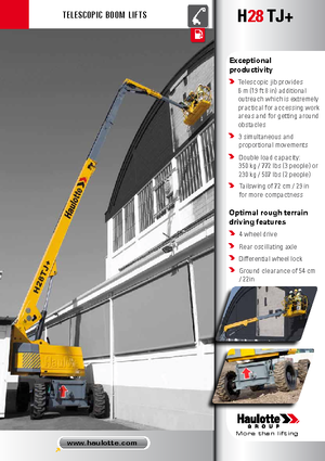 Колісні телескопічні підйомники Haulotte H 28 TJ +