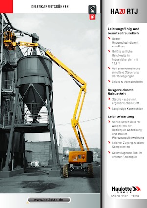 Колісні підйомники з шарнірною стрілою Haulotte HA20 RTJ