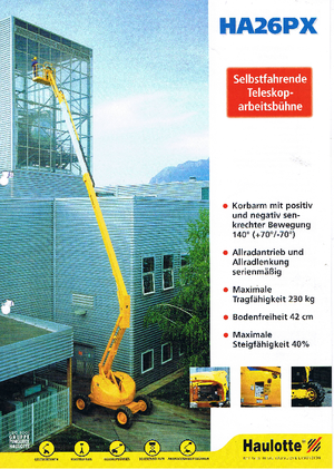 Колісні підйомники з шарнірною стрілою Haulotte HA 26 PX