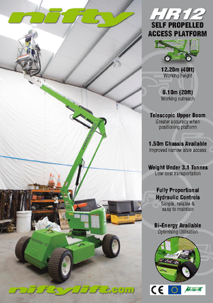 Колісні підйомники з шарнірною стрілою Niftylift HR 12