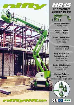 Колісні підйомники з шарнірною стрілою Niftylift HR 15