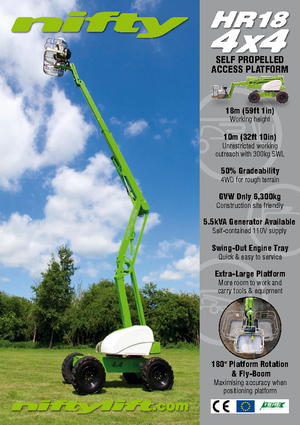 Колісні підйомники з шарнірною стрілою Niftylift HR 18