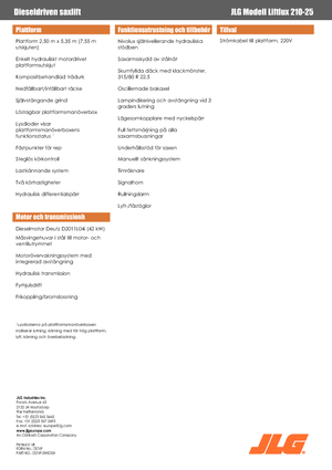 Ножичні підйомники колісні JLG Liftlux 210-25