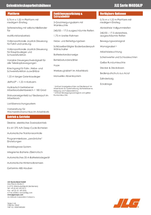 Колісні підйомники з шарнірною стрілою JLG M400AJP