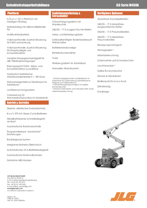 Колісні підйомники з шарнірною стрілою JLG M450A
