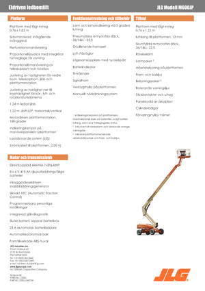 Колісні телескопічні підйомники JLG M600JP