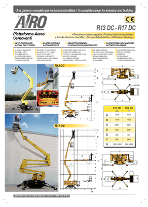 Гусеничні підйомники з шарнірною стрілою AIRO R 13 DC