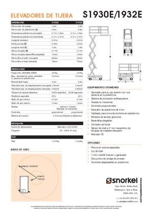 Ножичні підйомники колісні Snorkel S1930E