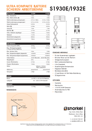 Ножичні підйомники колісні Snorkel S1930E
