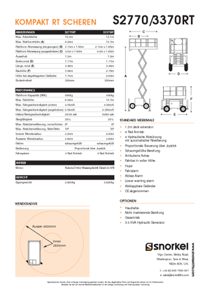 Ножичні підйомники колісні Snorkel S2770RT