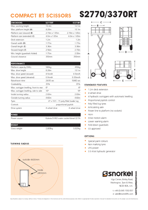 Ножичні підйомники колісні Snorkel S2770RT
