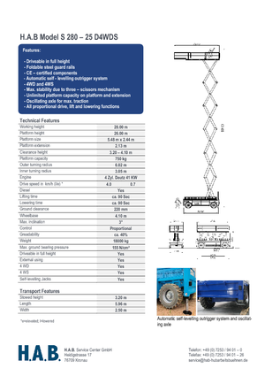 Ножичні підйомники колісні HAB S 280-25 D 4WD S