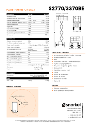 Ножичні підйомники колісні Snorkel S3370BE