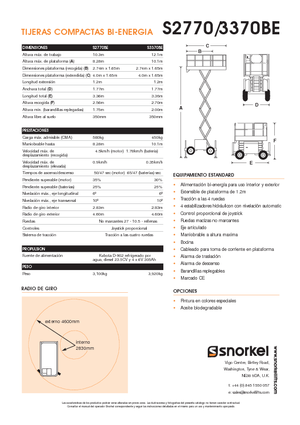 Ножичні підйомники колісні Snorkel S3370BE
