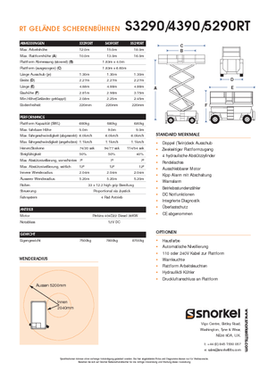 Ножичні підйомники колісні Snorkel S 4390 RT