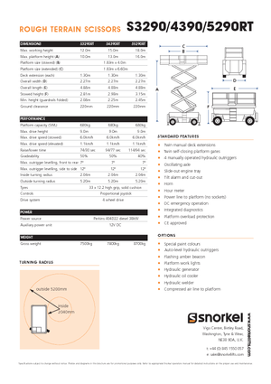 Ножичні підйомники колісні Snorkel S 4390 RT