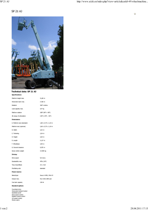 Колісні телескопічні підйомники Aichi SP21AJ