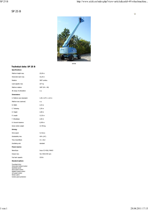 Колісні телескопічні підйомники Aichi SP25B