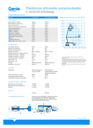 Колісні підйомники з шарнірною стрілою Genie Z-34/22 DC