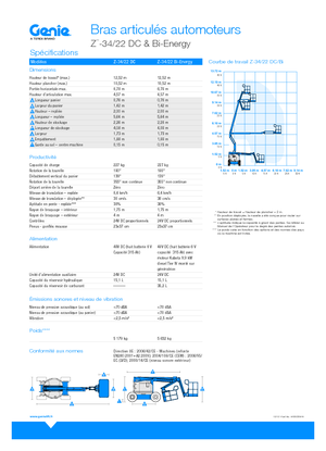 Колісні підйомники з шарнірною стрілою Genie Z-34/22 DC