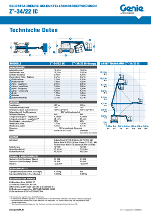 Колісні підйомники з шарнірною стрілою Genie Z-34/22 IC