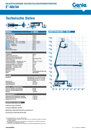 Колісні підйомники з шарнірною стрілою Genie Z-60/34