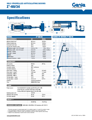 Колісні підйомники з шарнірною стрілою Genie Z-60/34