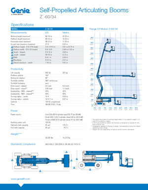Колісні підйомники з шарнірною стрілою Genie Z-60/34