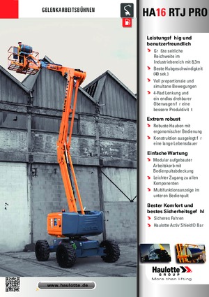 Колісні підйомники з шарнірною стрілою Haulotte HA16 RTJ PRO
