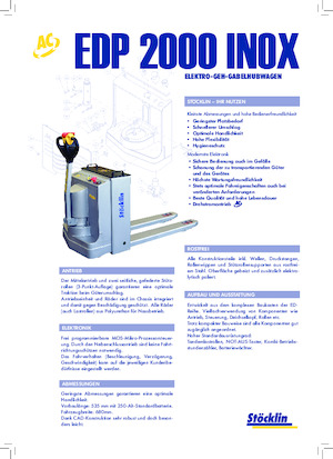 візок для ручного транспортування вантажів Stöcklin EDP 2000 Inox