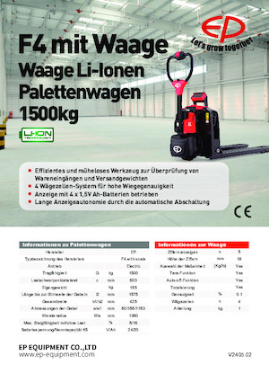 візок для ручного транспортування вантажів EP F4