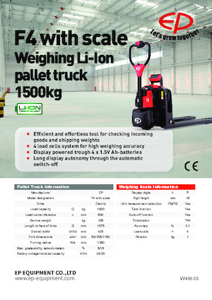 візок для ручного транспортування вантажів EP F4