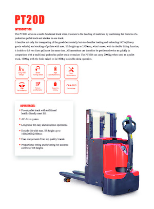 візок для ручного транспортування вантажів Noblelift PT20D