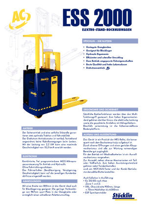 Палетні штабелери Stand Up Rider Platform Stöcklin ESS 2000