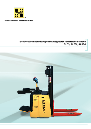 Палетні штабелери Stand Up Rider Platform Hyster S 1.5 S-SL