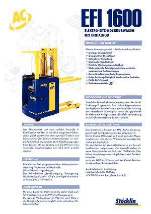 Штабелери Sit Down Rider Stöcklin EFI 1600