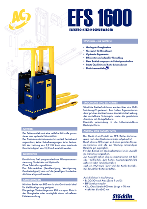Штабелери Sit Down Rider Stöcklin EFS 1600