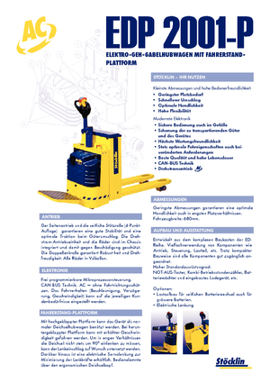 Палетні візки Stand Up Rider Platform Stöcklin EHP 2000 P