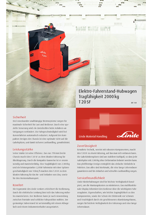 Палетні візки Stand Up Rider Platform Linde T 20 SF