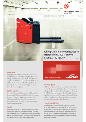 Палетні візки Stand Up Rider Platform Linde T 24 AP