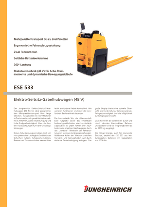 Палетні візки Sit Down Rider Platform Jungheinrich ESE 533