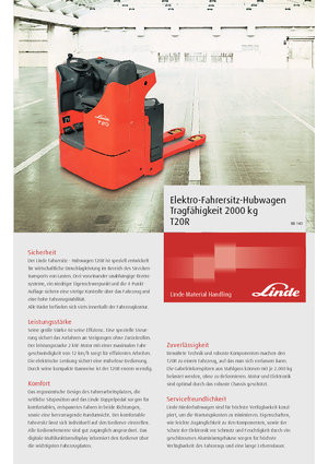 Палетні візки Sit Down Rider Platform Linde T20R